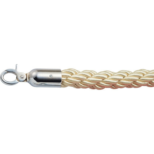 緑十字　パーテーションスタンド用ロープ（カラビナフック）　白　ＢＡ４０－Ｗ　３０Φ×１５００