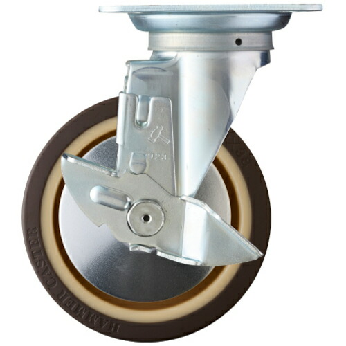 ハンマー 旋回式ウレタン車輪(ナイロンホイール・ボールベアリング)150mm ストッパー付