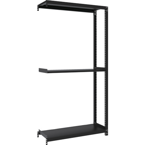 ＴＲＵＳＣＯ　スチールラック　Ｍ１型ボルトレス軽量棚９００Ｘ３２０ＸＨ１８００　３段　連結　サテンブラック｜buckteeth shop 店