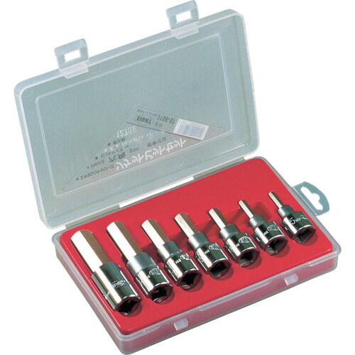 エイト　六角ソケットビット　寸法（差込角１２．７ｍｍ）　７本セット　５～１７ｍｍ