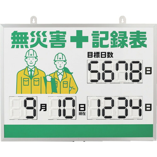 緑十字 デジタル式無不仕合わせ書きとどめる表 ＭＫＨ－００１ ４５３×６０３×２３粍 軽銀枠付