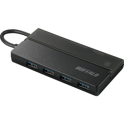 バッファロー USB3.1(Gen1) Type-C バスパワーハブ 4ポート ケーブル収納 ブラック