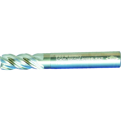 マパール 超硬ラジアスエンドミル Ｐｅｒｆｏｒｍａｎｃｅ－Ｅｎｄｍｉｌｌ－Ｔｉｔａｎ ４枚刃 内部的燃料補給 刃径６粍 刃長１３粍 全長５７粍 シャンク径６粍