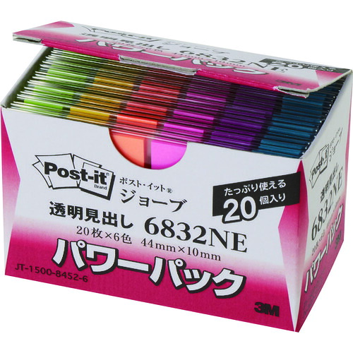 ３Ｍ　ポスト・イット　ジョーブ　パワーパック透明見出し　４４Ｘ１０ｍｍ