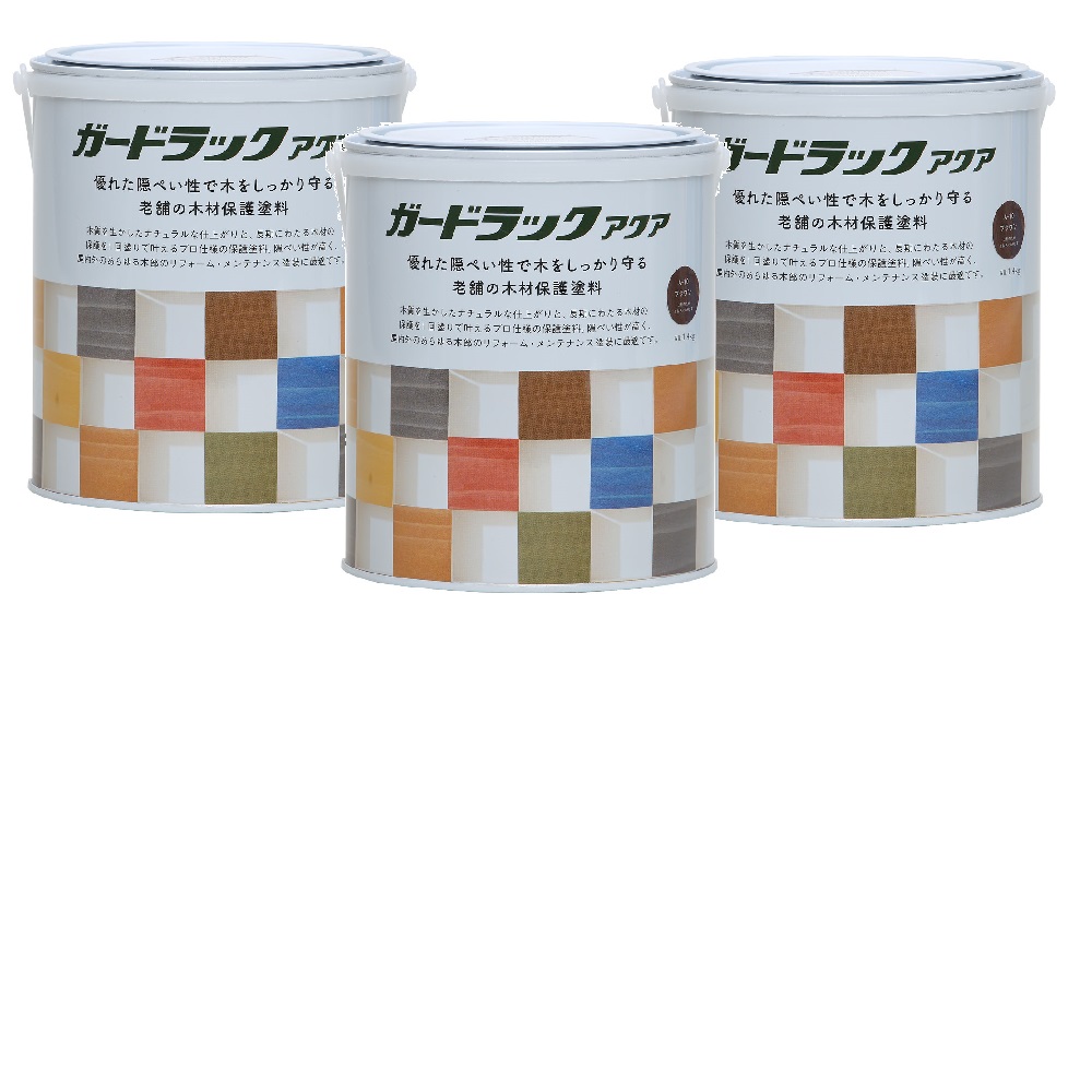 和信ペイント ガードラックアクア Ａ－１０ ブラウン（ＨＣ） 1.4kg ３缶セット
