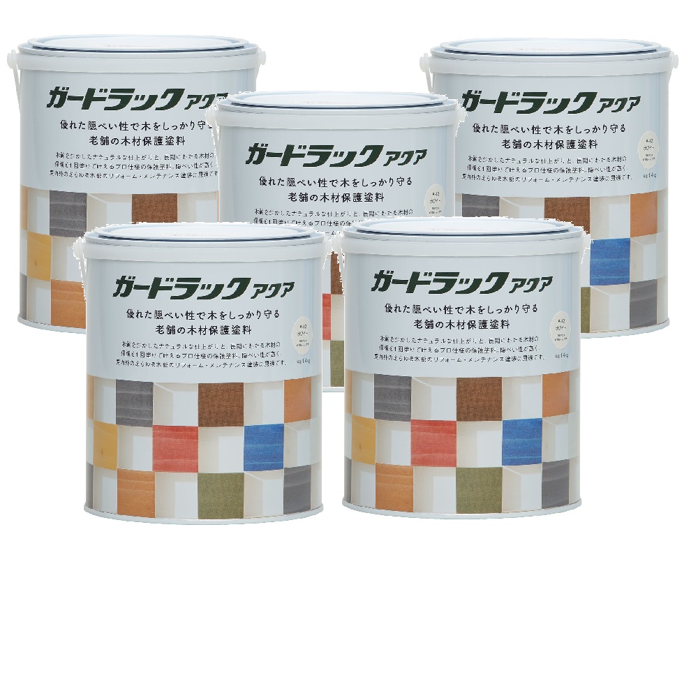 和信ペイント ガードラックアクア Ａ&minus;１２ ホワイト（ＨＣ） 1.4kg ５缶セット｜buckteeth shop 店