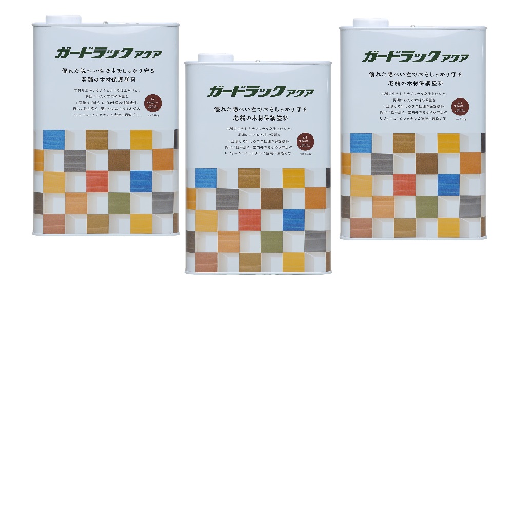 和信ペイント ガードラックアクア Ａ&minus;４ マホガニー（ＨＣ） 3kg ３缶セット｜buckteeth shop 店