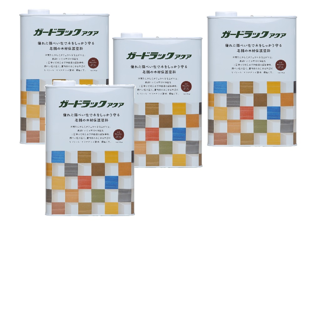 和信ペイント ガードラックアクア Ａ－４ マホガニー（ＨＣ） 3kg ４缶セット