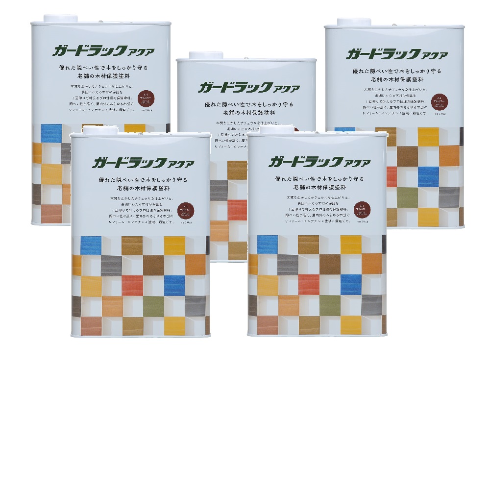 和信ペイント ガードラックアクア Ａ－４ マホガニー（ＨＣ） 3kg ５缶セット