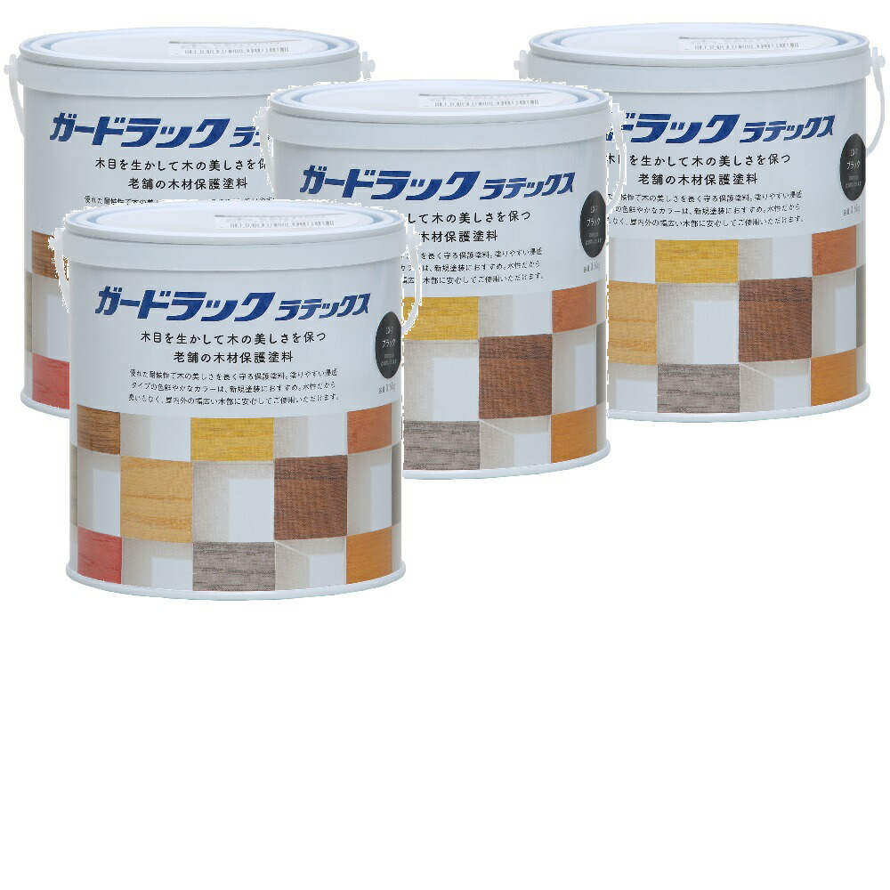 和信ペイント ガードラックラテックス ＬＸ&minus;１ ブラック（ＨＣ） 0.6kg ４缶セット｜buckteeth shop 店