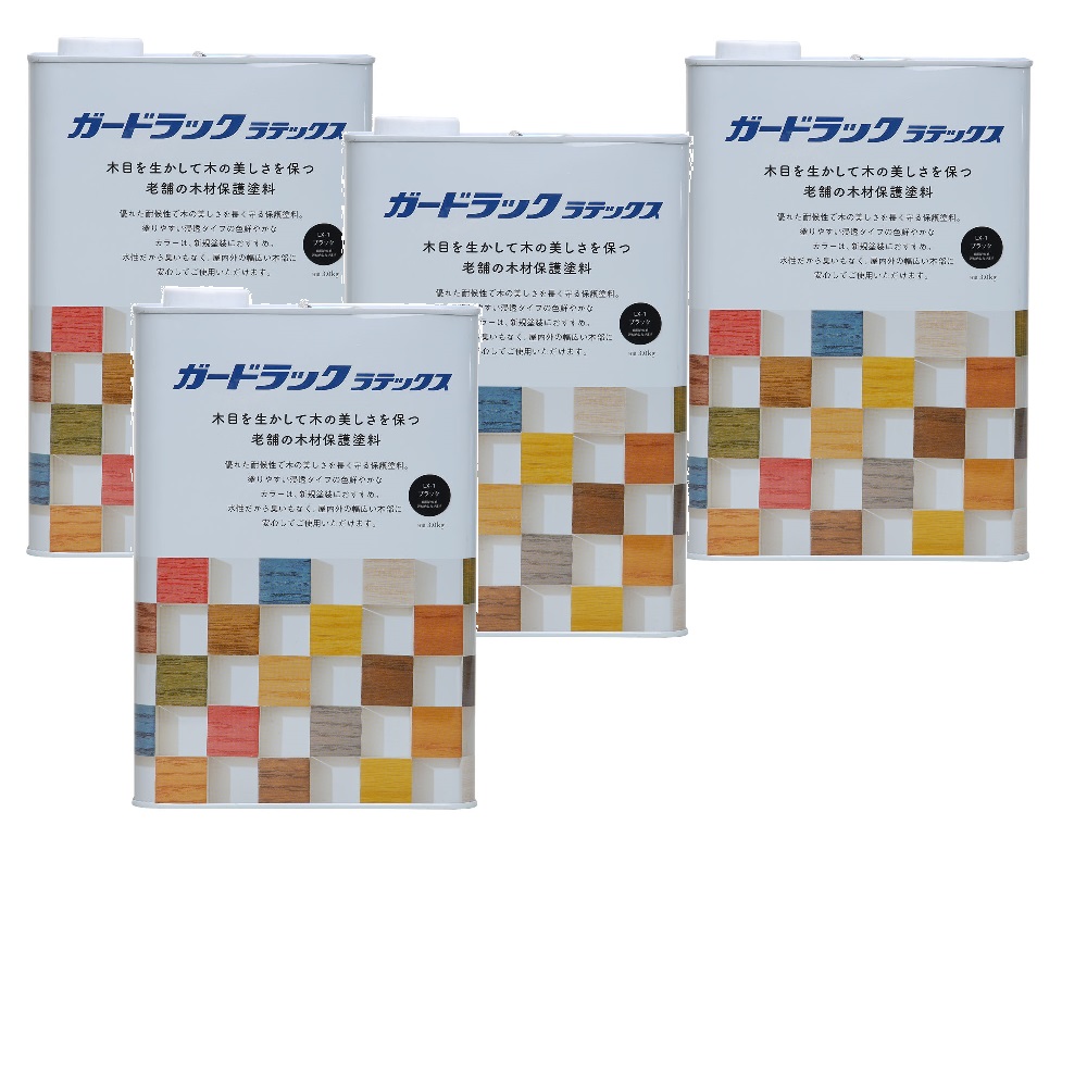 和信ペイント ガードラックラテックス ＬＸ&minus;１ ブラック（ＨＣ） 3kg ４缶セット｜buckteeth shop 店