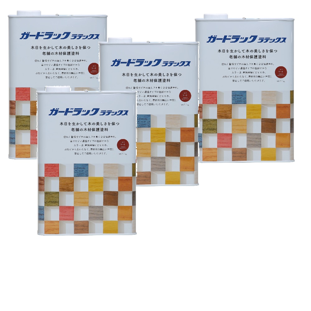 和信ペイント ガードラックラテックス ＬＸ&minus;３ チーク（ＨＣ） 3kg ４缶セット｜buckteeth shop 店