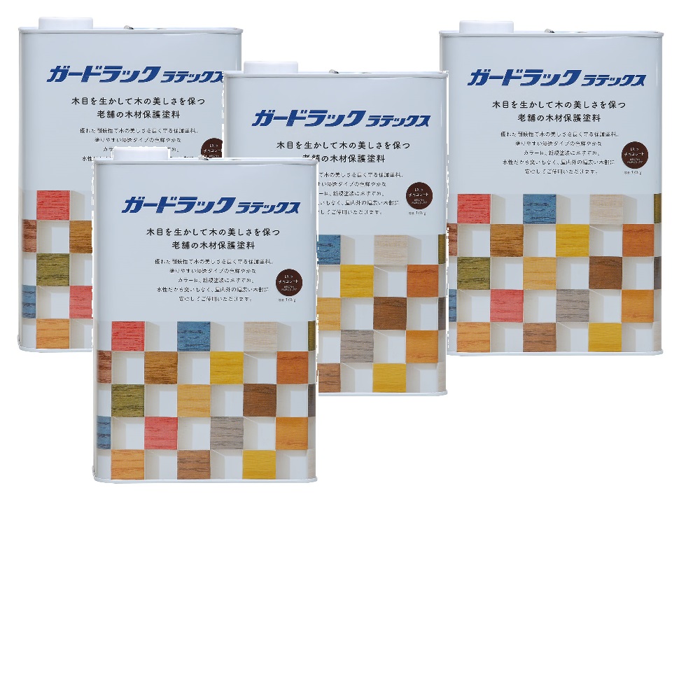 和信ペイント ガードラックラテックス ＬＸ－５ チョコレート（ＨＣ） 3kg ４缶セット