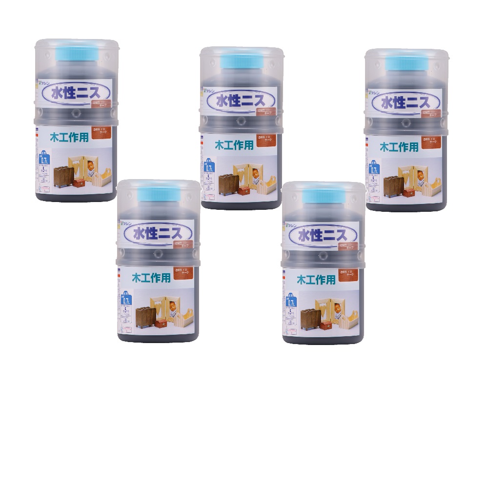 和信ペイント 水性ニス チーク 0.7L 5缶セット|buckteeth shop 店