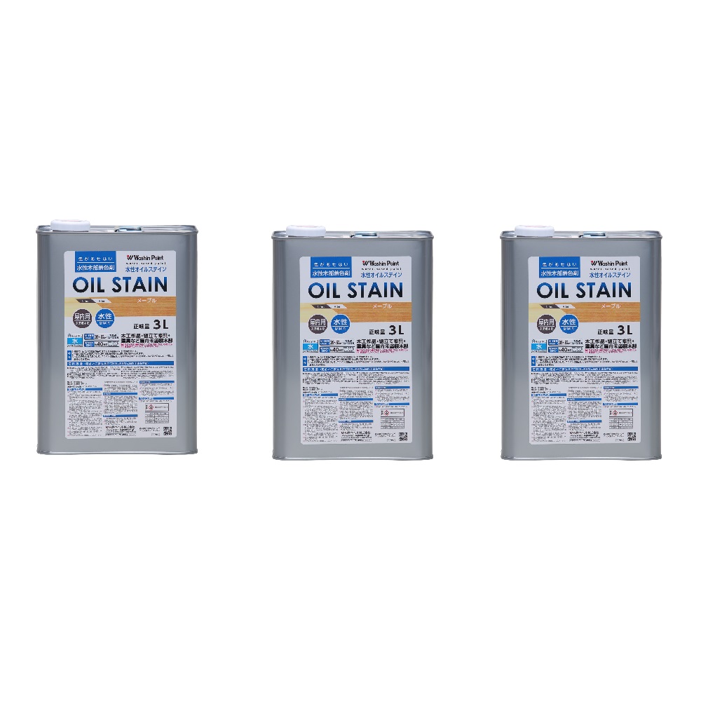 和信ペイント 水性オイルステイン メープル 3L 3缶セット|buckteeth shop 店