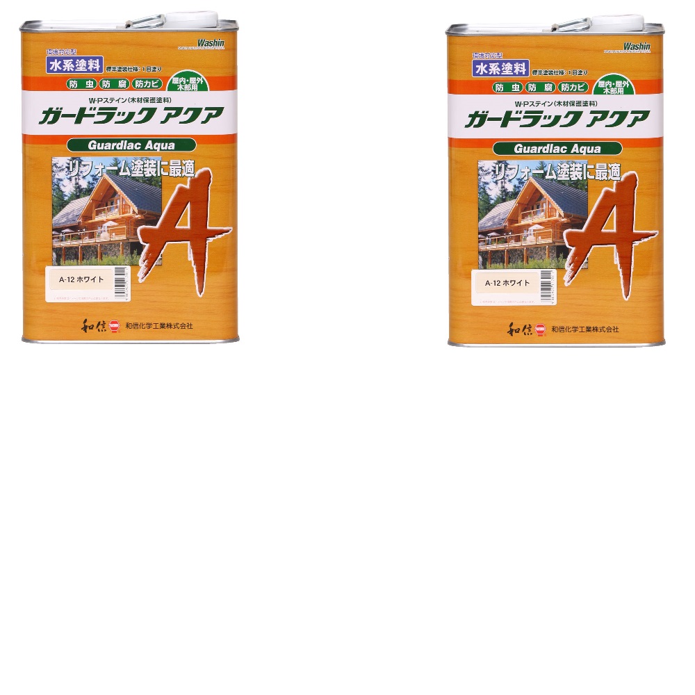 和信ペイント ガードラック アクア A−12 ホワイト 3.5kg 2缶セット|buckteeth shop 店