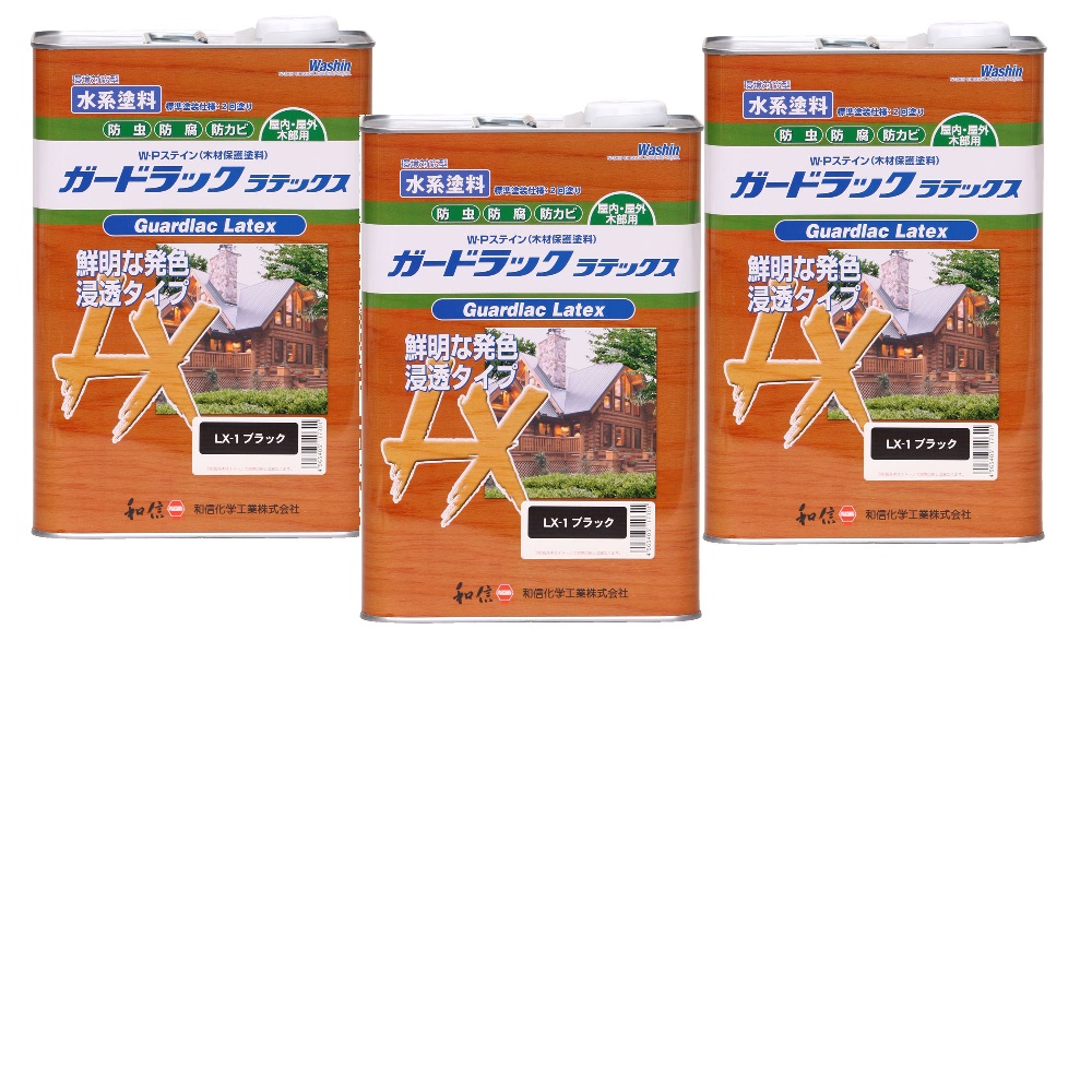 和信ペイント ガードラック ラテックス ＬＸ&minus;１ ブラック 3.5kg ３缶セット｜buckteeth shop 店 19,425円