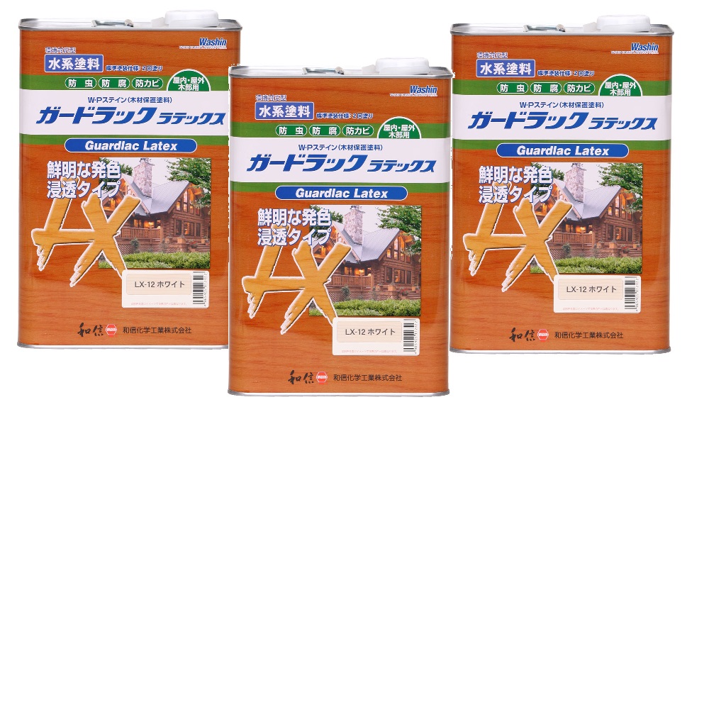 和信ペイント ガードラック ラテックス ＬＸ&minus;１２ ホワイト 3.5kg ３缶セット｜buckteeth shop 店 19,425円