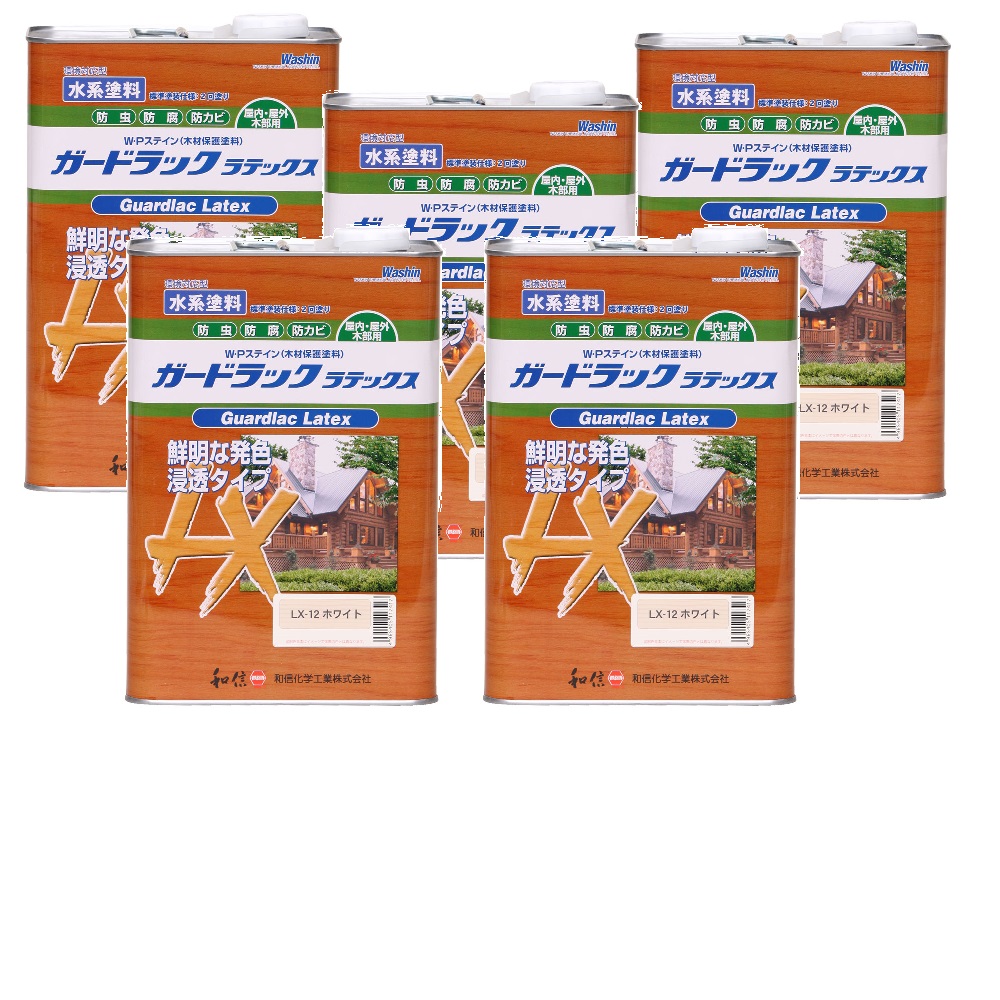 和信ペイント ガードラック ラテックス ＬＸ－１２ ホワイト 3.5kg ５缶セット