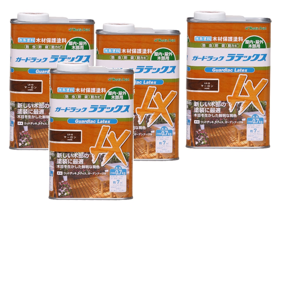 和信ペイント ガードラック ラテックス ＬＸ&minus;１０ マーロン 0.7kg ４缶セット｜buckteeth shop 店