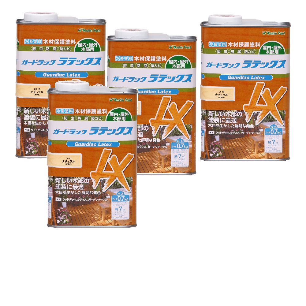 和信ペイント ガードラック ラテックス ＬＸ&minus;１７ ナチュラル 0.7kg ４缶セット｜buckteeth shop 店