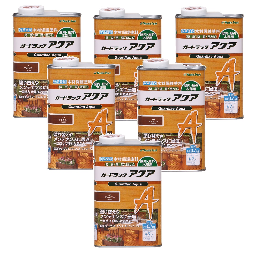 和信ペイント ガードラック アクア Ａ－４ マホガニー 0.7kg ６缶セット