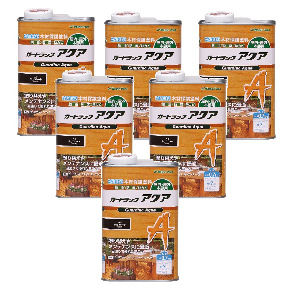 和信ペイント ガードラック アクア A−5 チョコレート 0.7kg 6缶セット|buckteeth shop 店
