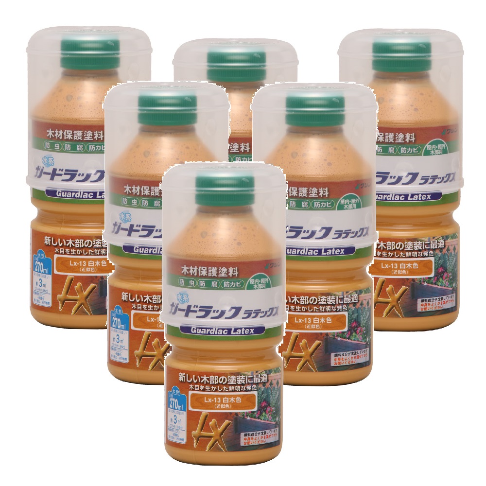和信ペイント ガードラック ラテックス ＬＸ&minus;１３ 白木色 270ml ６缶セット｜buckteeth shop 店