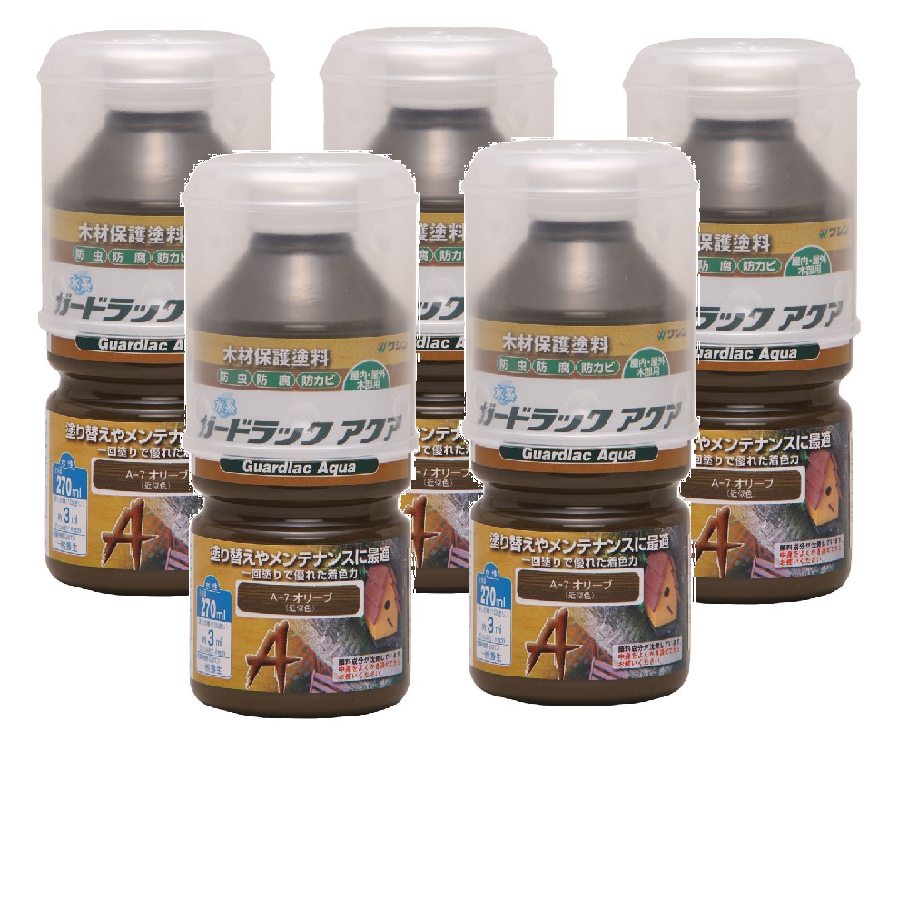 和信ペイント ガードラック アクア A−7 オリーブ 270ml 5缶セット|buckteeth shop 店