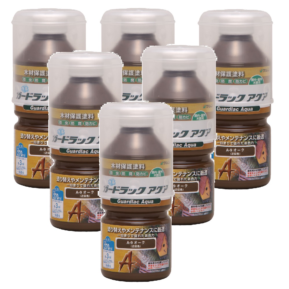 和信ペイント ガードラック アクア Ａ－９ オーク 270ml ６缶セット