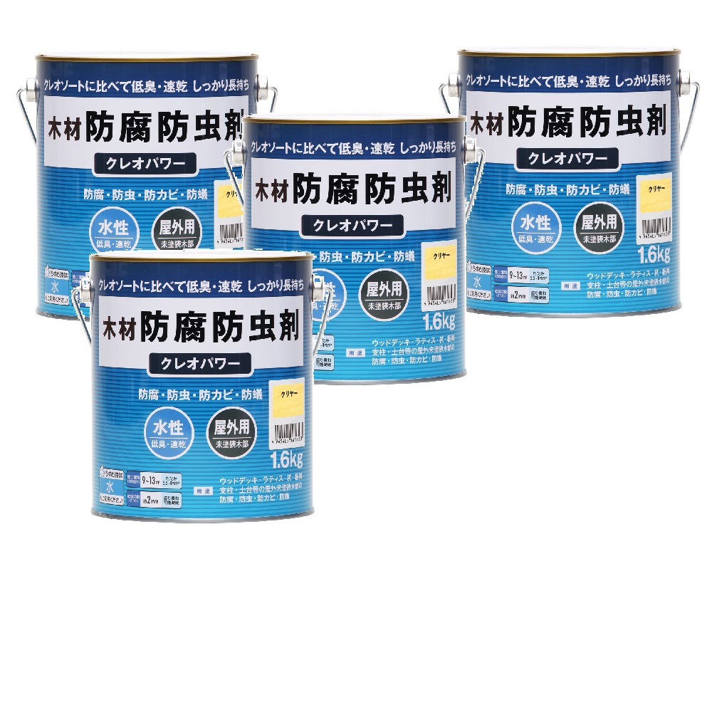 和信ペイント クレオパワー クリヤー 1.6kg ４缶セット