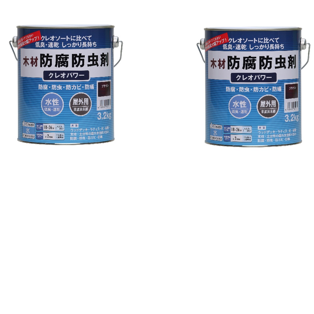 和信ペイント クレオパワー ブラウン 3.2kg ２缶セット
