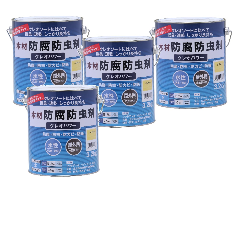 和信ペイント クレオパワー クリヤー 3.2kg ４缶セット