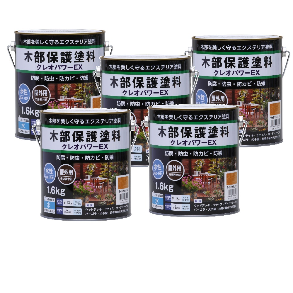 和信ペイント クレオパワーＥＸ ライトウォルナット 1.6kg ５缶セット 10,433円