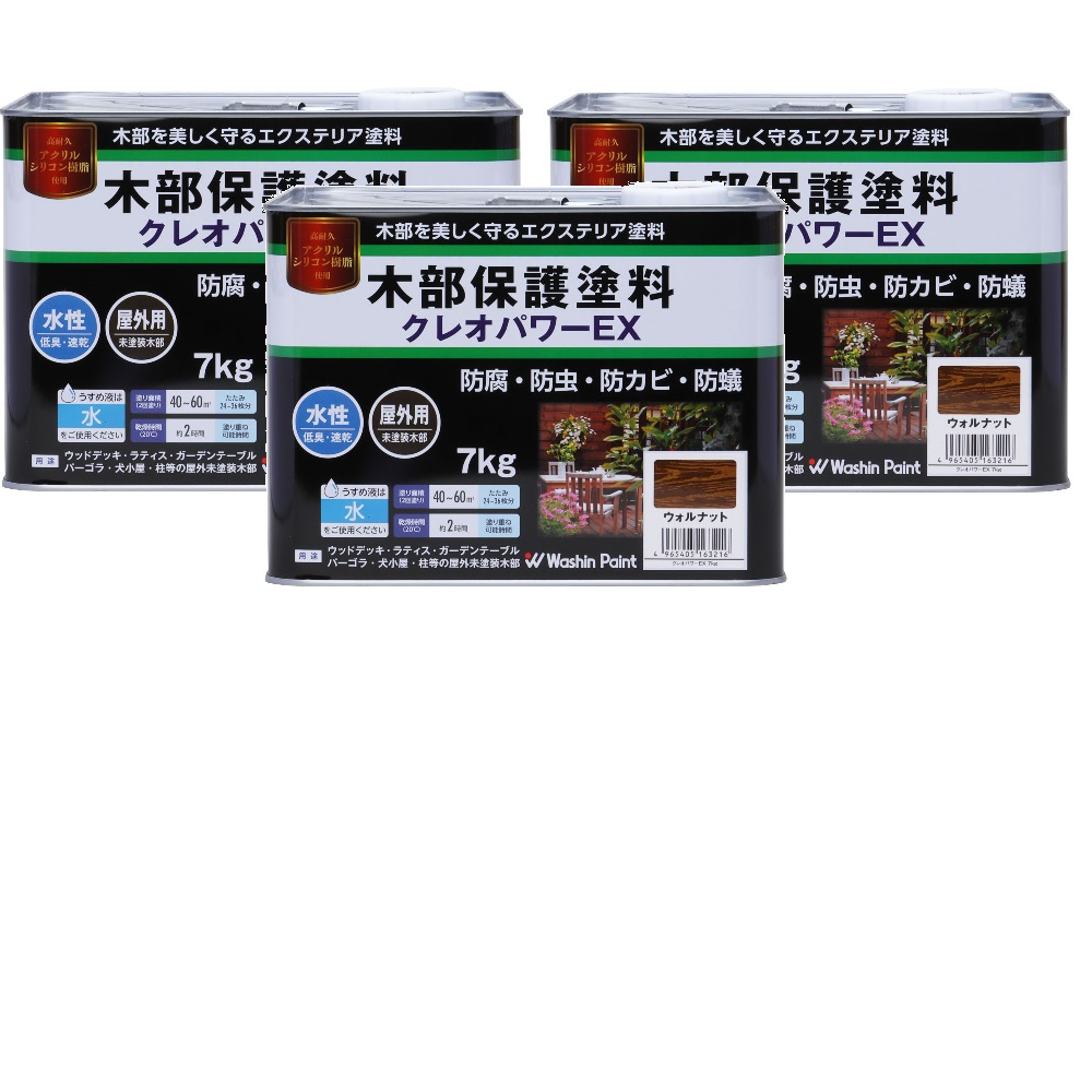 和信ペイント クレオパワーＥＸ ウォルナット 7kg ３缶セット