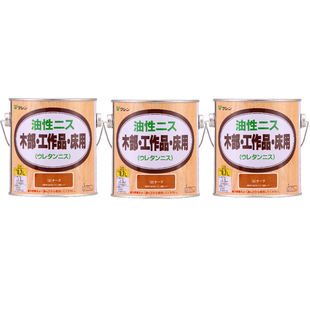 和信ペイント 油性ニス チーク 0.7L ３缶セット｜buckteeth shop 店