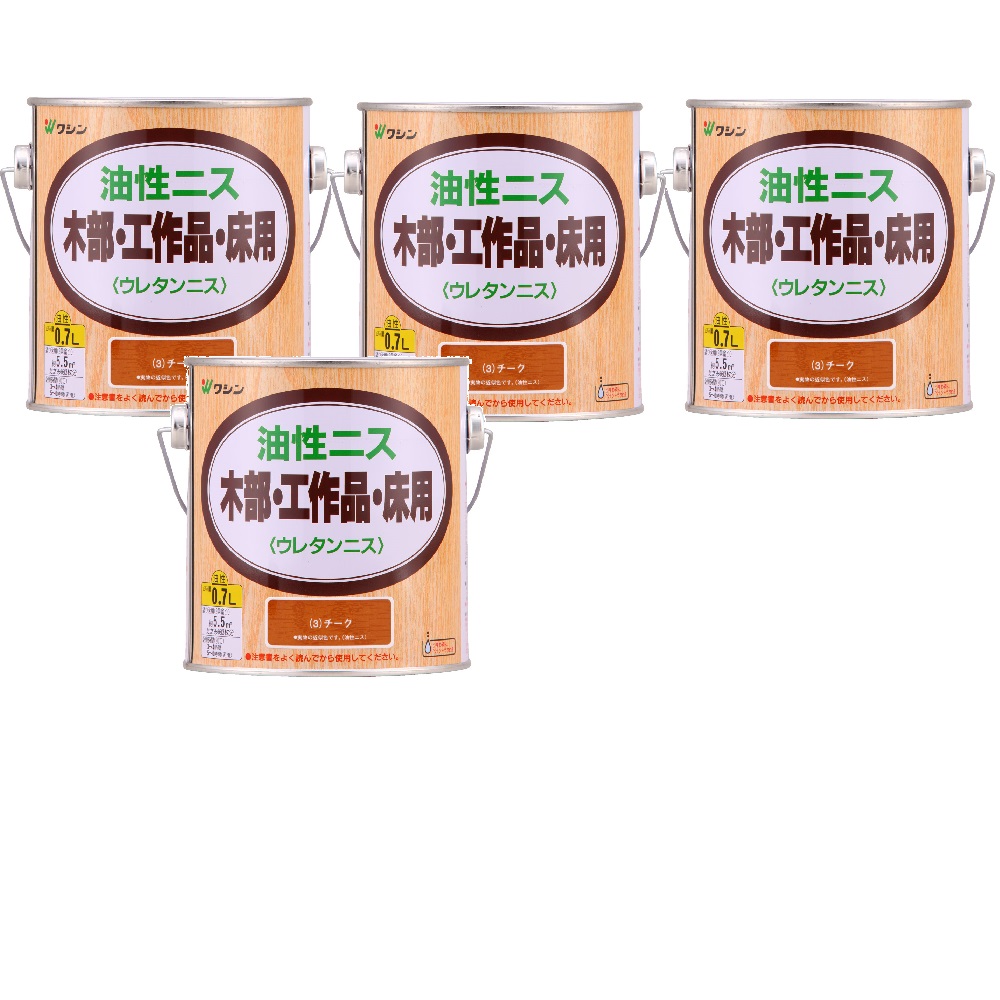 和信ペイント 油性ニス チーク 0.7L ４缶セット｜buckteeth shop 店
