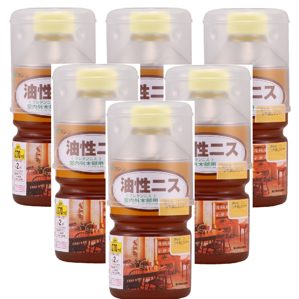 和信ペイント 油性ニス つや消しクリヤー 270ml ６缶セット｜buckteeth shop 店 5,866円