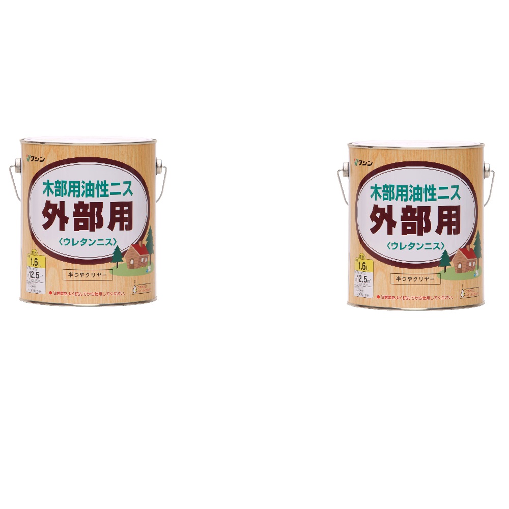 和信ペイント 外部用ウレタンニス 半つや 1.6L ２缶セット