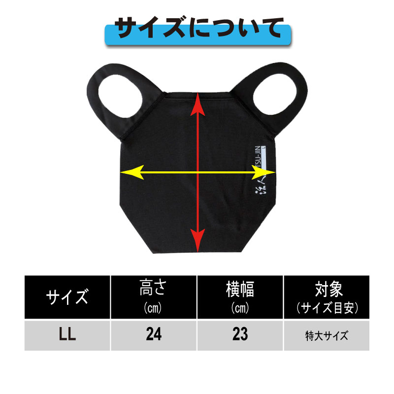 メーカー直送】 剣道 面 防具用 活人クール面マスク ブラック LLサイズ 特大サイズ ウイルス感染予防に 剣道マスク 薙刀マスク 武道園  csestudies.com