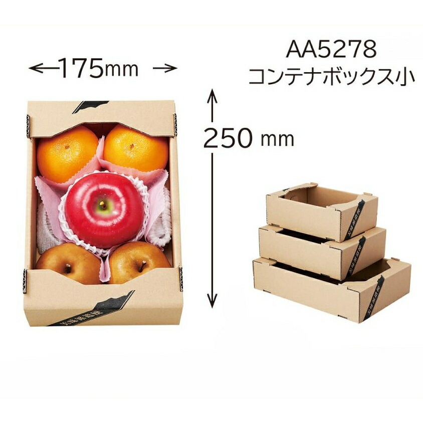 【果物詰合せ用】コンテナBOX美味派遣便　小（100枚入）　内寸：250&times;175&times;Ｈ90mm｜葡萄館ショップ　店