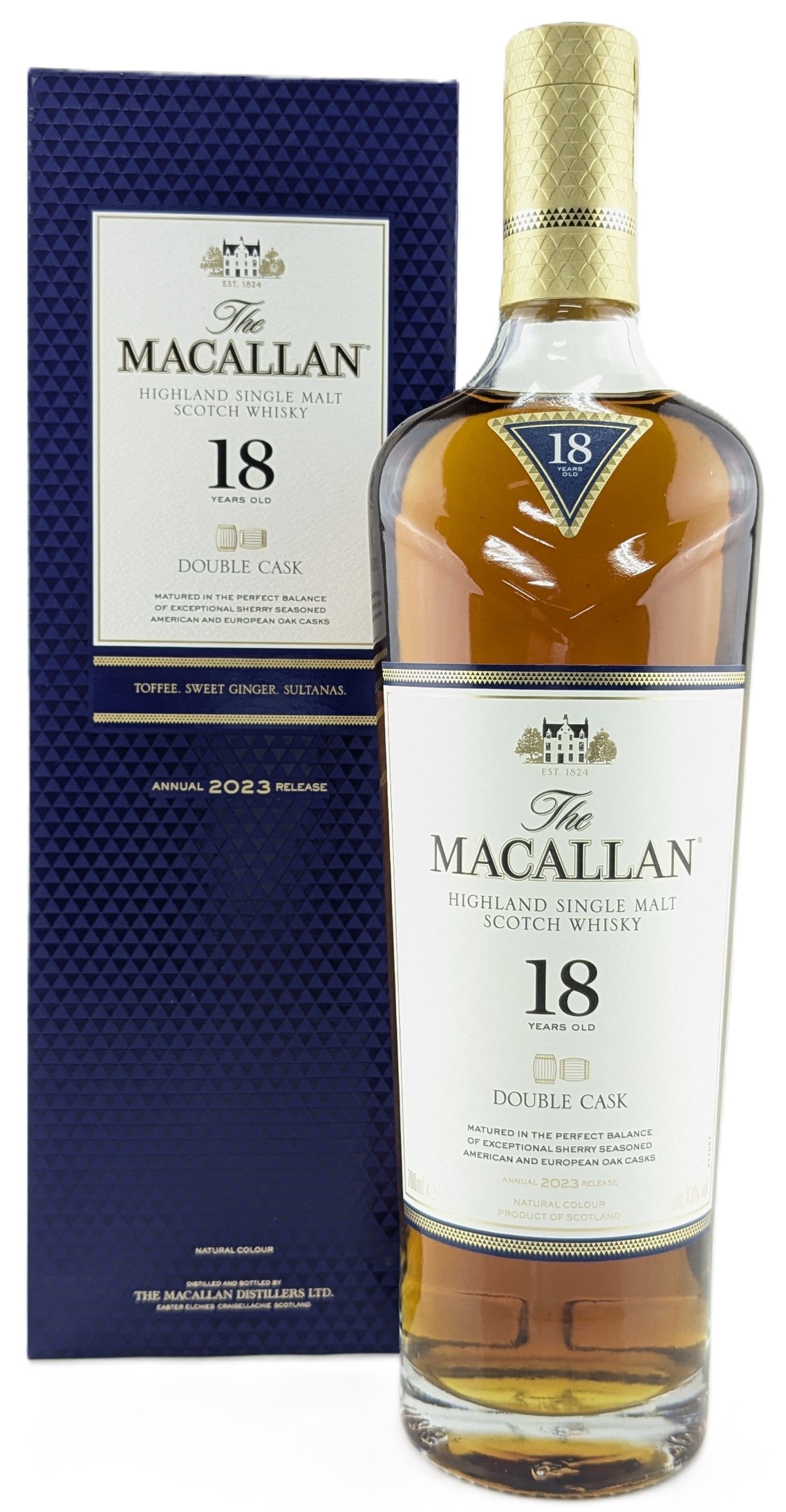 ②【未開栓】マッカラン ウィスキー18年 700ml 43% 1本 2022年 未開栓】マッカラン ウィスキー 18年 700ml 43% 1本 2022年 未開栓