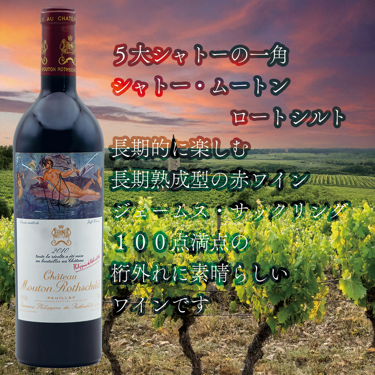 '2010 シャトー・ムートン・ロートシルト　&rsquo;2010 CHATEAU MOUTON ROTHCHILD｜葡萄の蔵