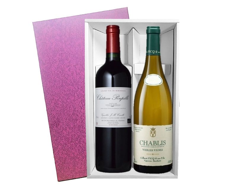 《送料無料》フランス銘醸ワイン紅白2本セット 化粧箱入 誕生日 プレゼント ギフト 結婚祝いにおすすめ 7,000円