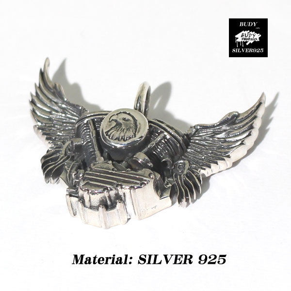 楽天市場】シルバーアクセサリー シルバー925 Vツインバイクハーレー