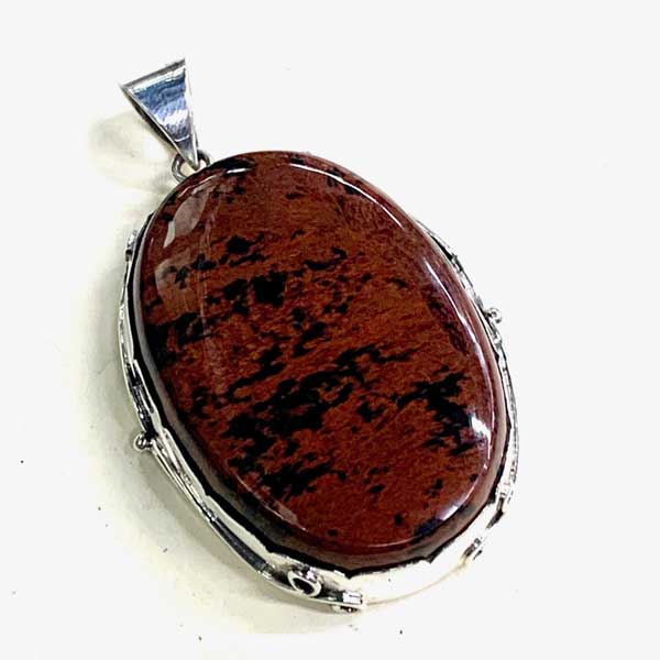 【バディ/シルバーアクセサリー】シルバー925/マホガニーオブシディアン/ハンドメイド/ペンダントトップ/天然石/実店舗のあるお店【シルバーショップバディ】　マホガニーオプシディアンペンダントトップ　マホガニーオプシディアン ST-293
