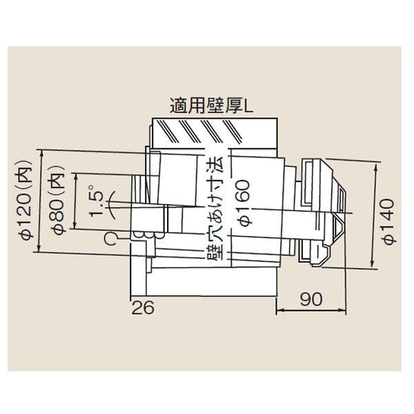リンナイ φ120×φ80給排気部材 FF 2重管用 FFT-4B-500 給排気トップ (直排専用) (21-6225) FFT4B500 給湯器【純正品】