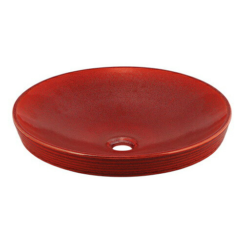 カクダイ KAKUDAI 丸型洗面器 鉄赤 493-014-R 水栓金具・器【完全無欠品】
