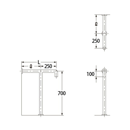 カクダイ トイレ用 手すり 700&times;450 2411-2-34【純正品】｜家電と住宅設備の部品くん