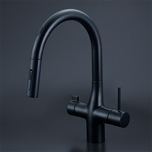 KVK ケーブイケー 【KM6091ECM5】 ビルトイン浄水器用シングルシャワー付混合栓（センサー付）（ｅレバー） マットブラック【純正品】